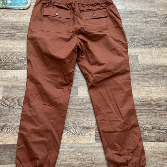 Pact Organic Cotton Joggers Side Ankle Zip Size Large Brown color - Picture 7 of 9